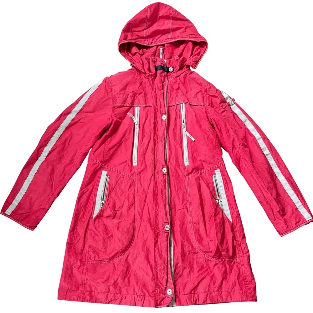 Junge Denmark Red Hooded Jacket Coat Size 42 Women's